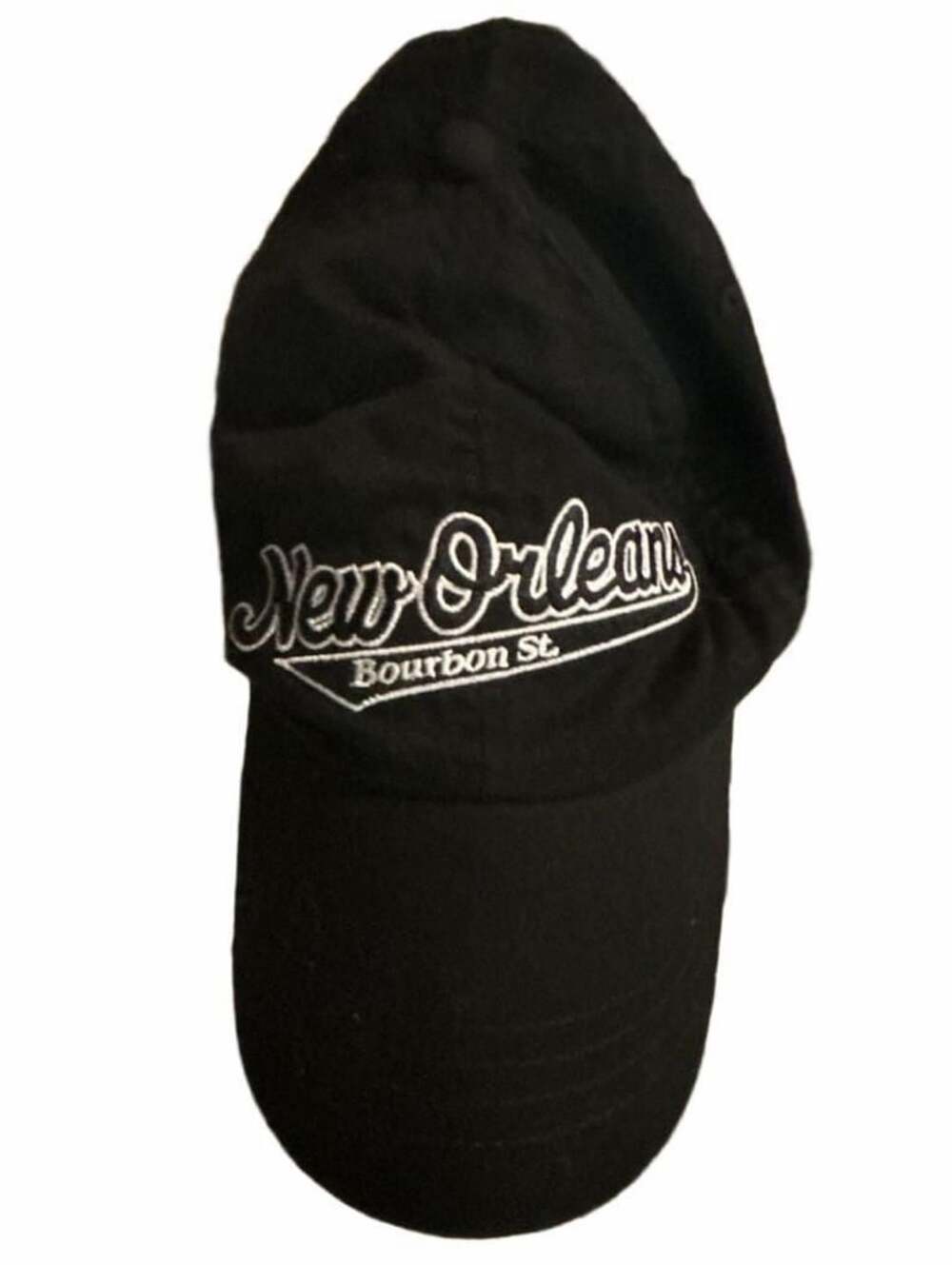 New Orleans Bourbon Street Baseball Cap Black Embroidered Adjustable Hat